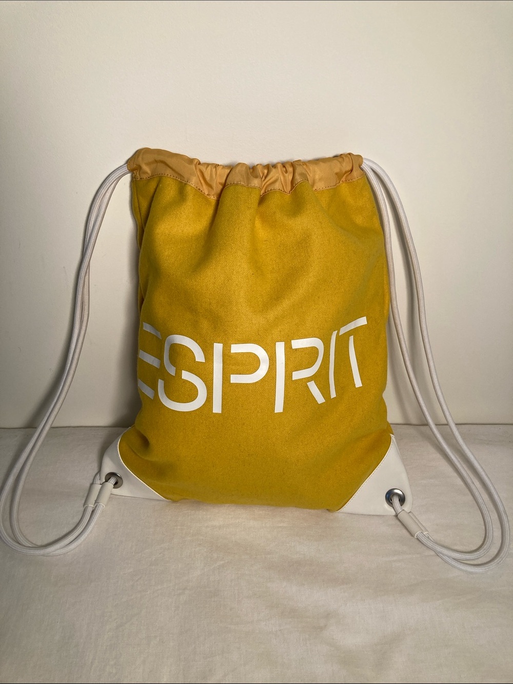 Esprit RARE wool backpack/zippered pouch yellow